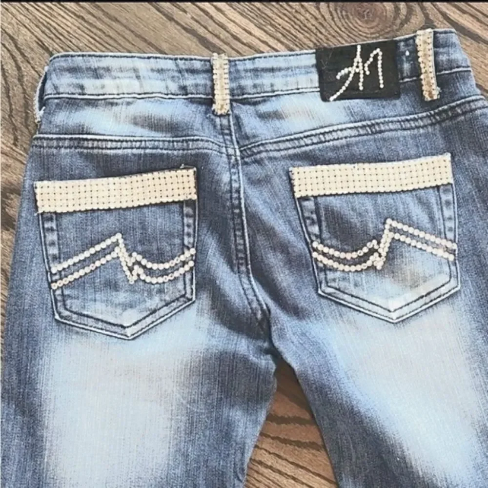 A7 Blue Jeans with Swarovski Crystals